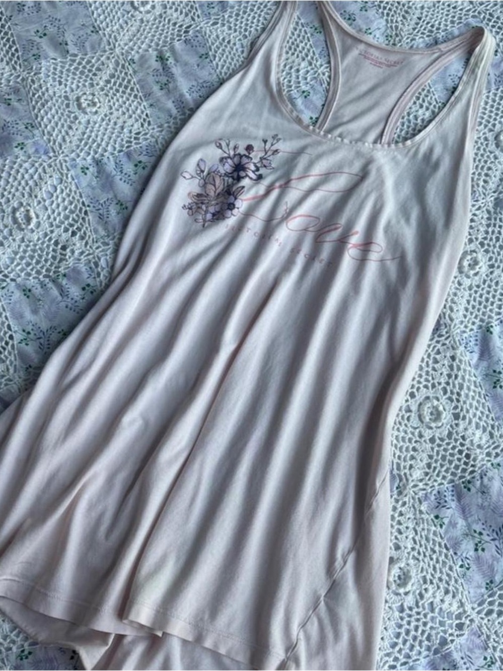 Victoria’s Secret Nude Pink floral Cotton Sleep Tank